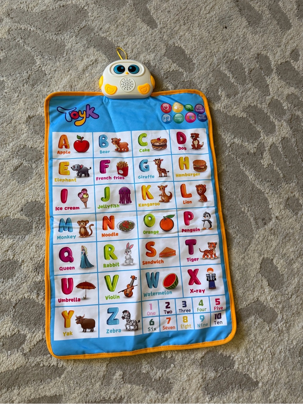 Blue Alphabet Learning Mat with Sound - Kids Educational Toy